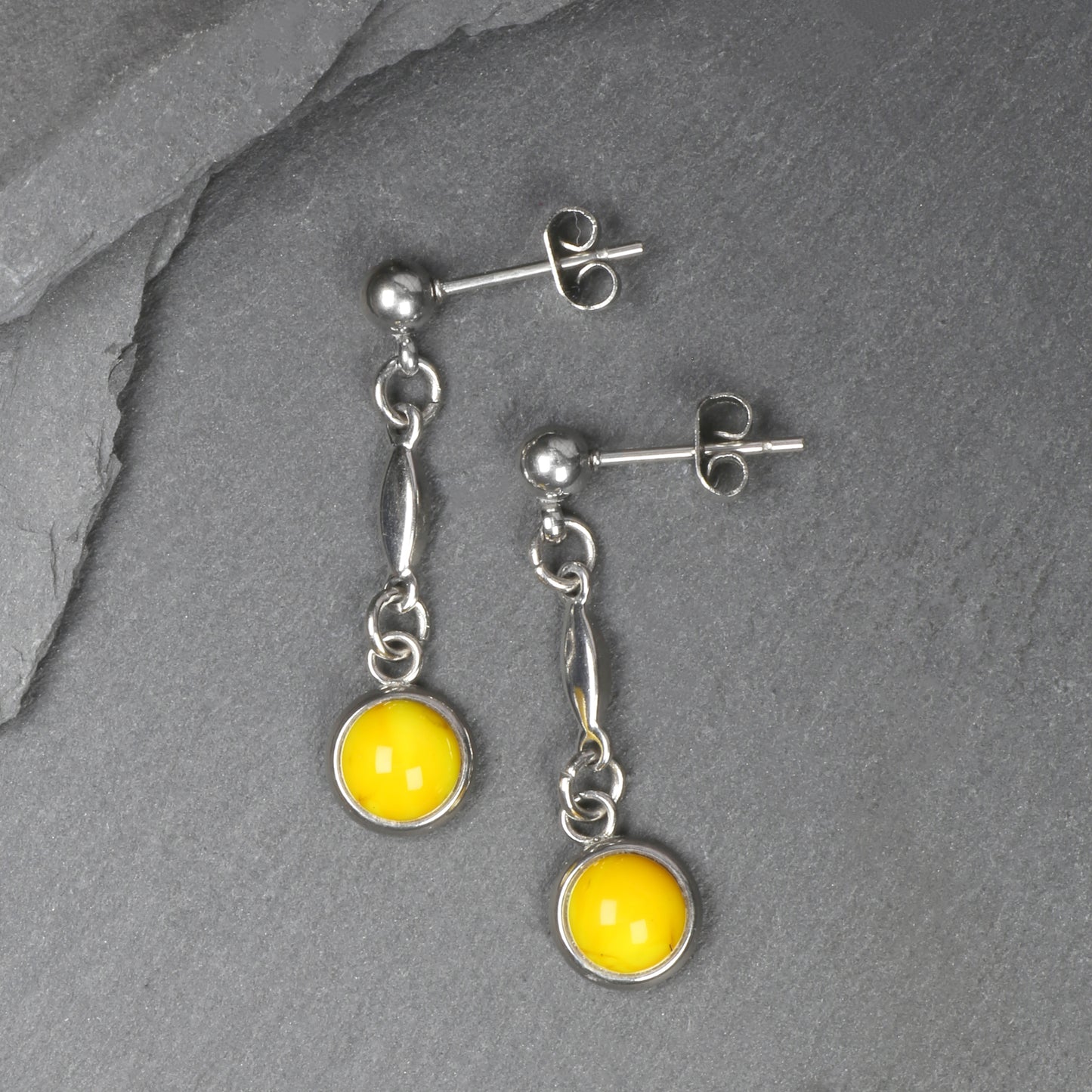 6mm Simple Drop Earrings - Buttercup