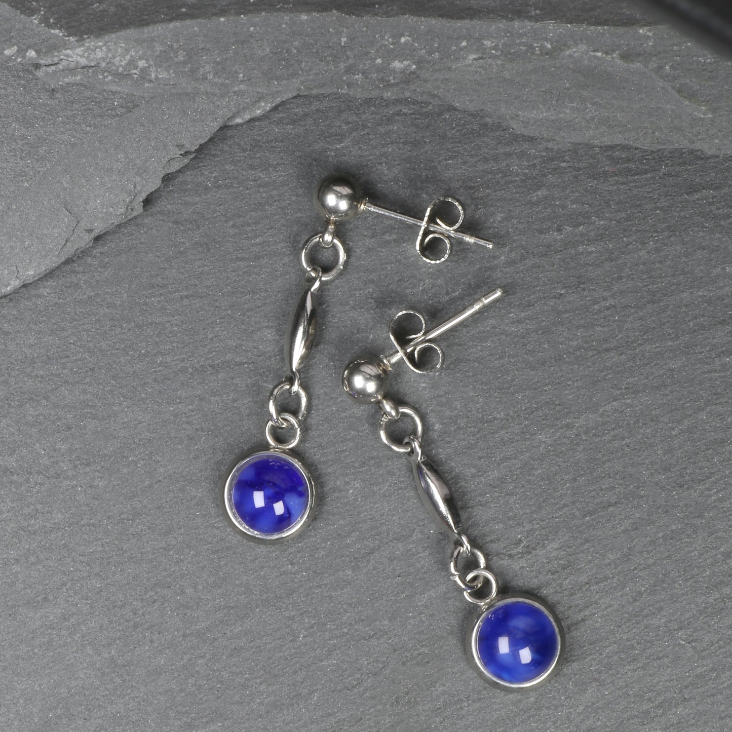 6mm Simple Drop Earrings - Cornflower
